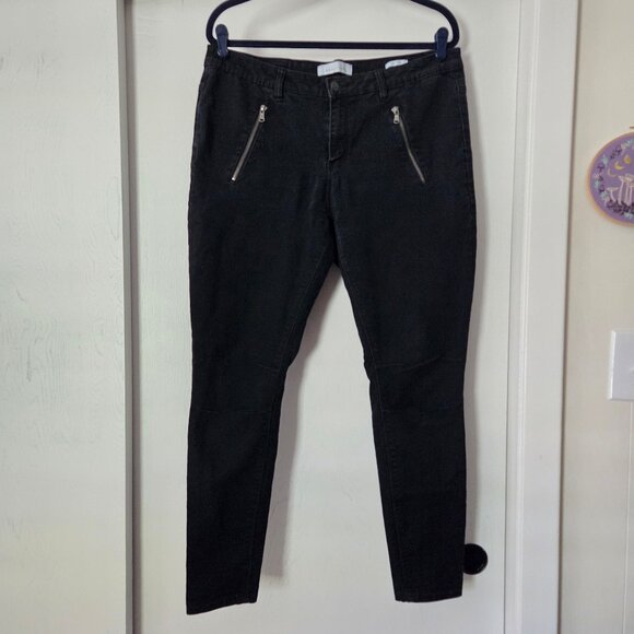 Kenneth Cole Reaction 16W Black Skinny Jeans Zipper Pockets Stretch Plus - Picture 1 of 8